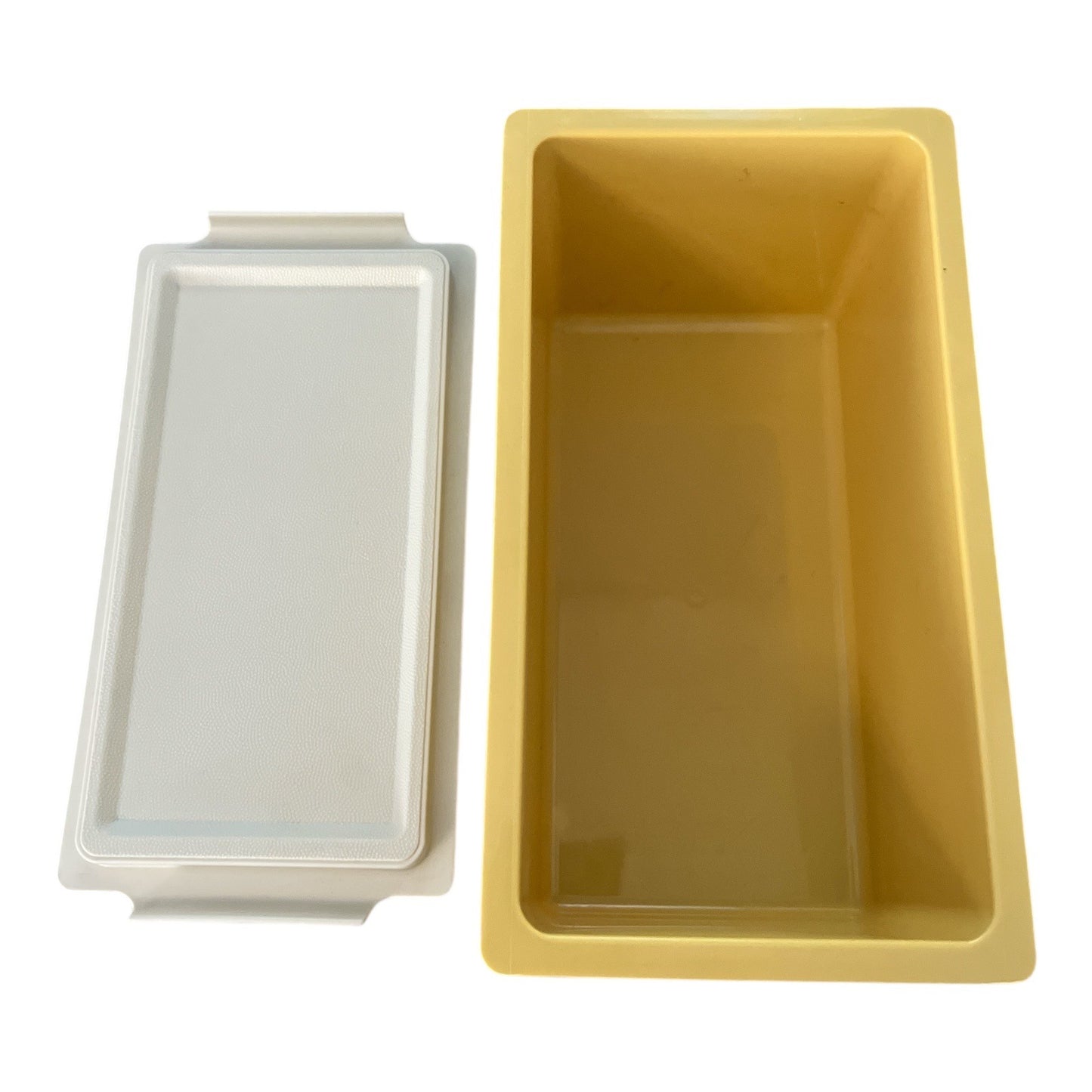 Vintage Tupperware Rectangular Butter Dish – Yellow and White – USA Made