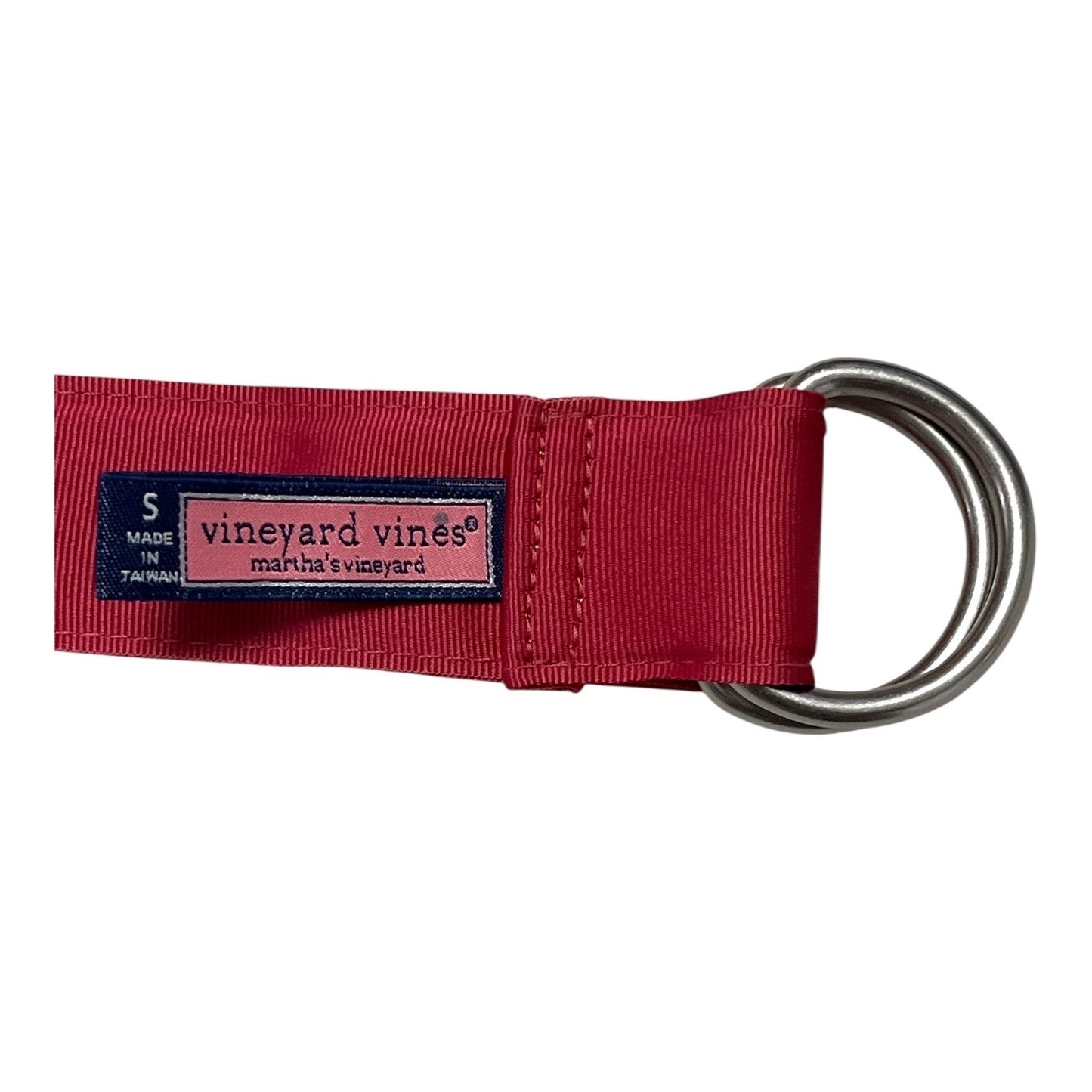 Vineyard Vines 2000s Raspberry Ribbon D-Ring Belt S 42.5” USA Flag Sailboat