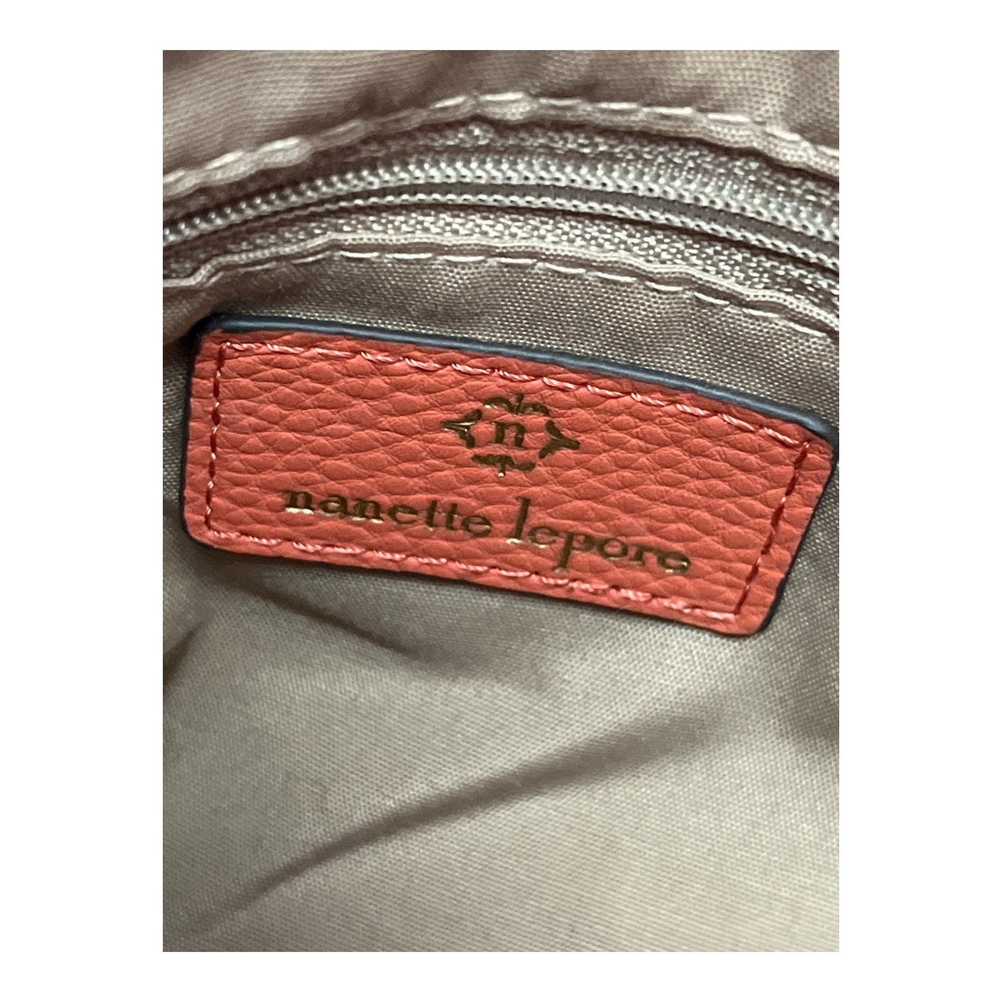 Nanette Lepore Coral Crossbody Bag Unused Faux Leather Purse w/ Wallet Front Zip