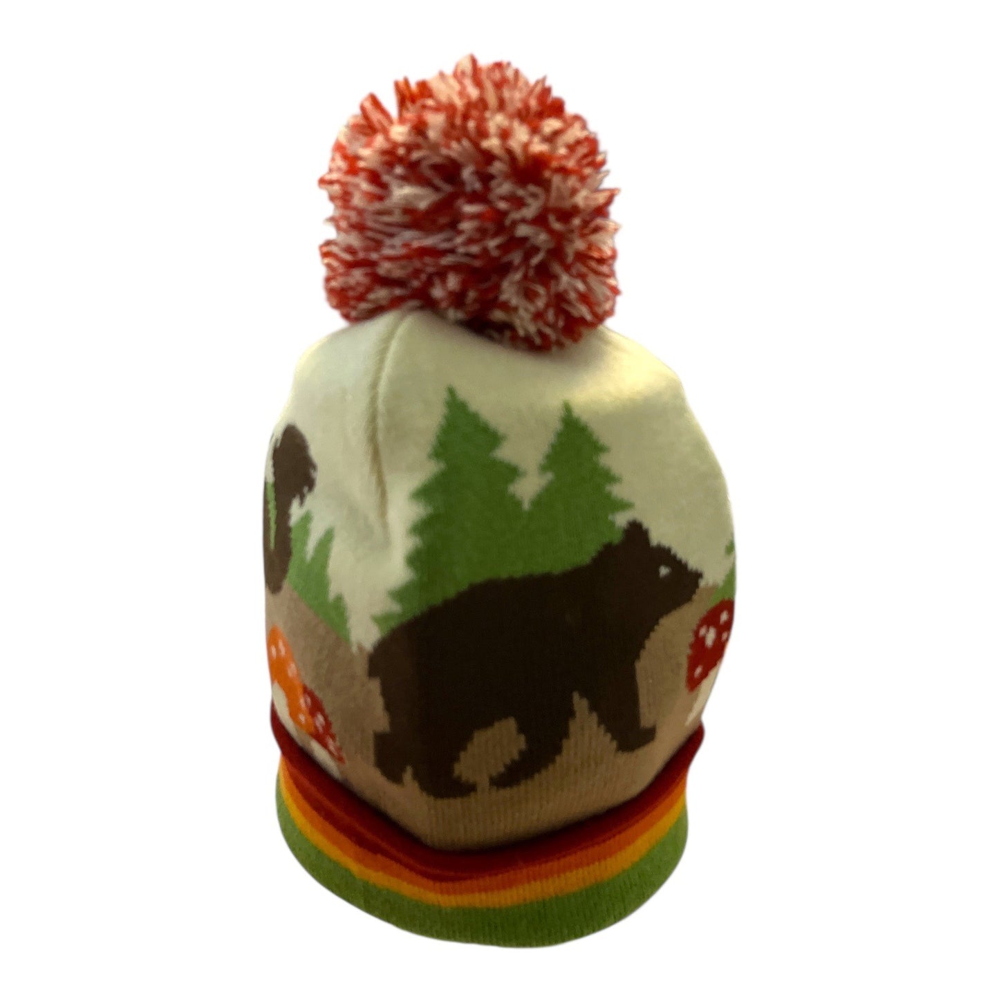 Junior Ranger Gear Knit Beanie Hat – Forest Animal Design with Bears & Bunnies – Youth Size