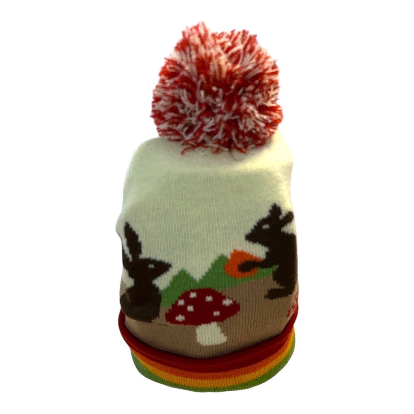 Junior Ranger Gear Knit Beanie Hat – Forest Animal Design with Bears & Bunnies – Youth Size