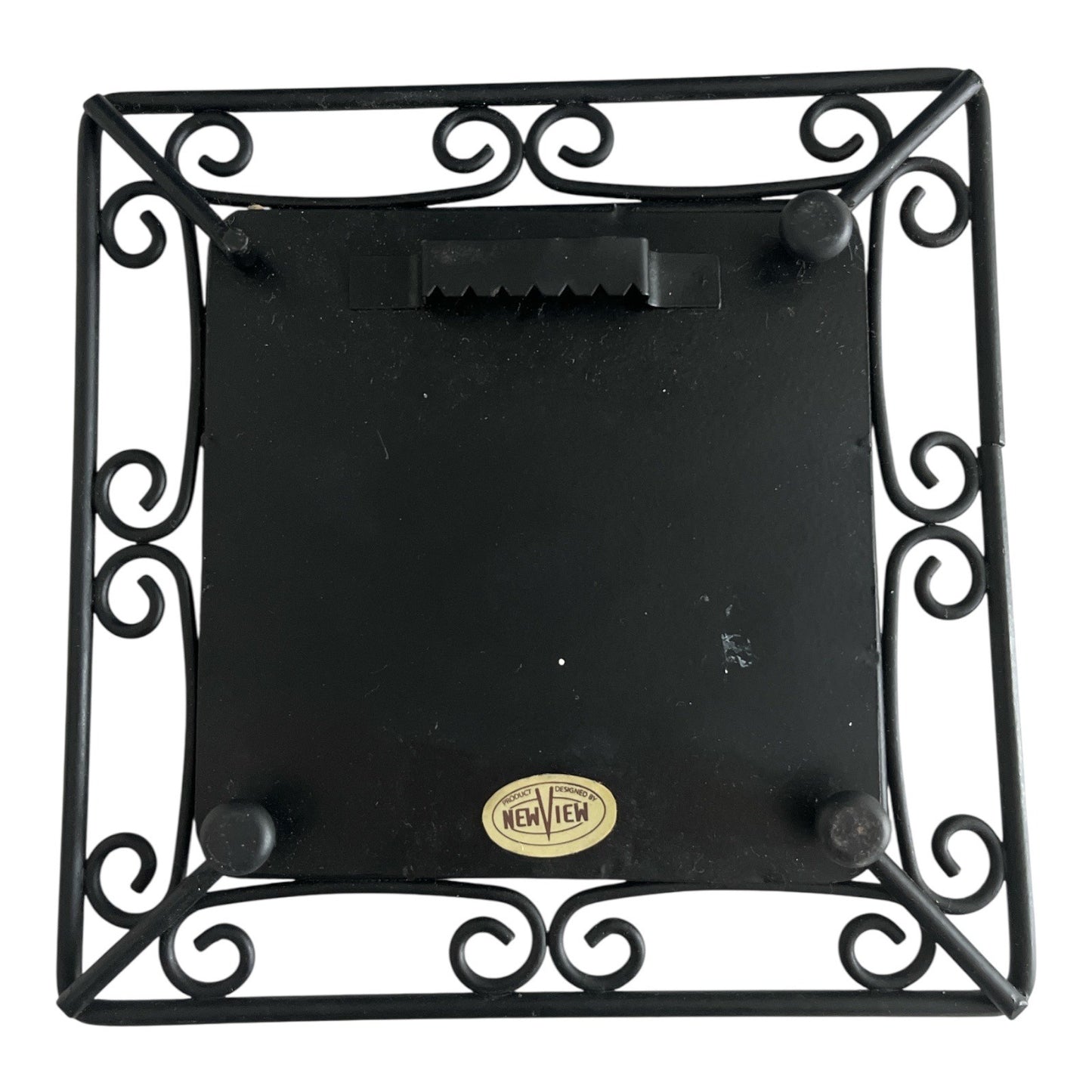 New View Sydney Wright Decorative Ceramic Art Tile in Wrought Iron Frame