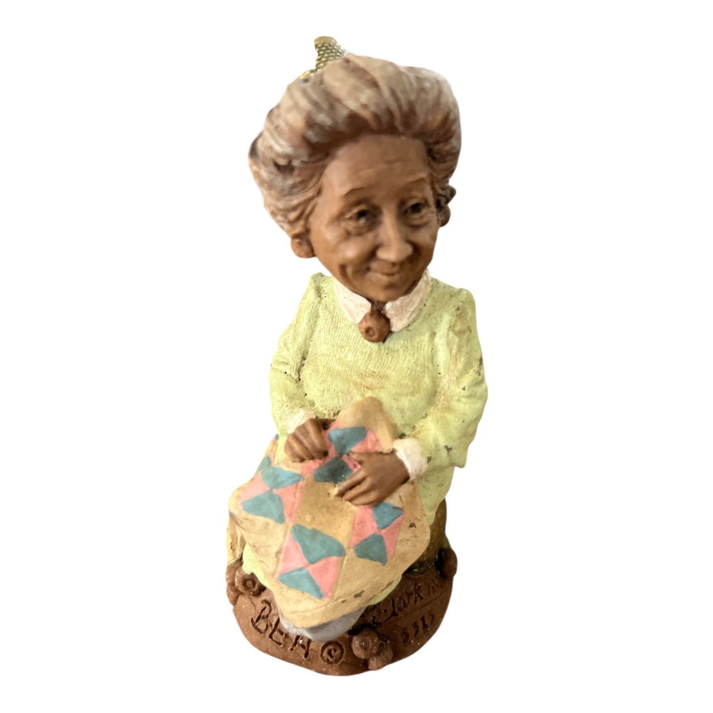 1990s Tom Clark Gnome Figurines – Hem & Her and Bea – Cairn Studios – Set of 2 with Thimbles