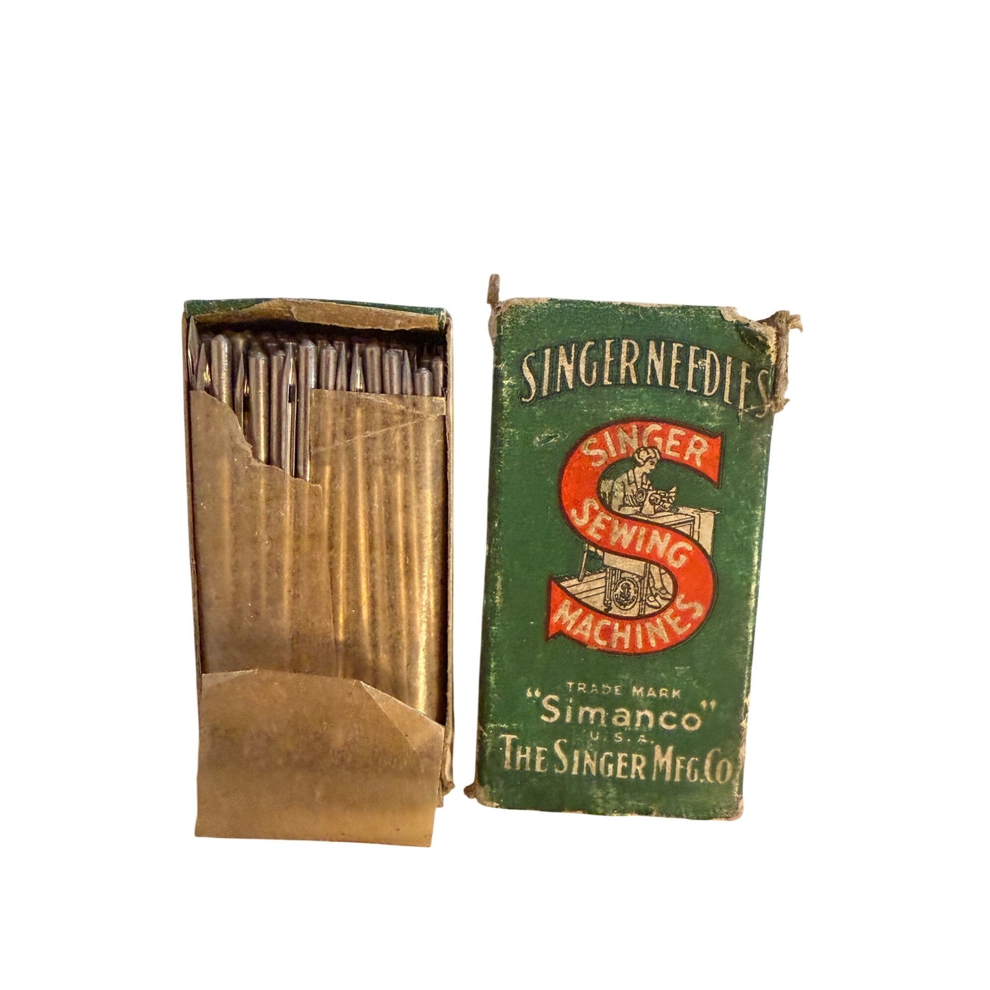 Vintage Singer Simanco Sewing Machine Needles No 23 62x43 Nickel Finish Nearly Full Box