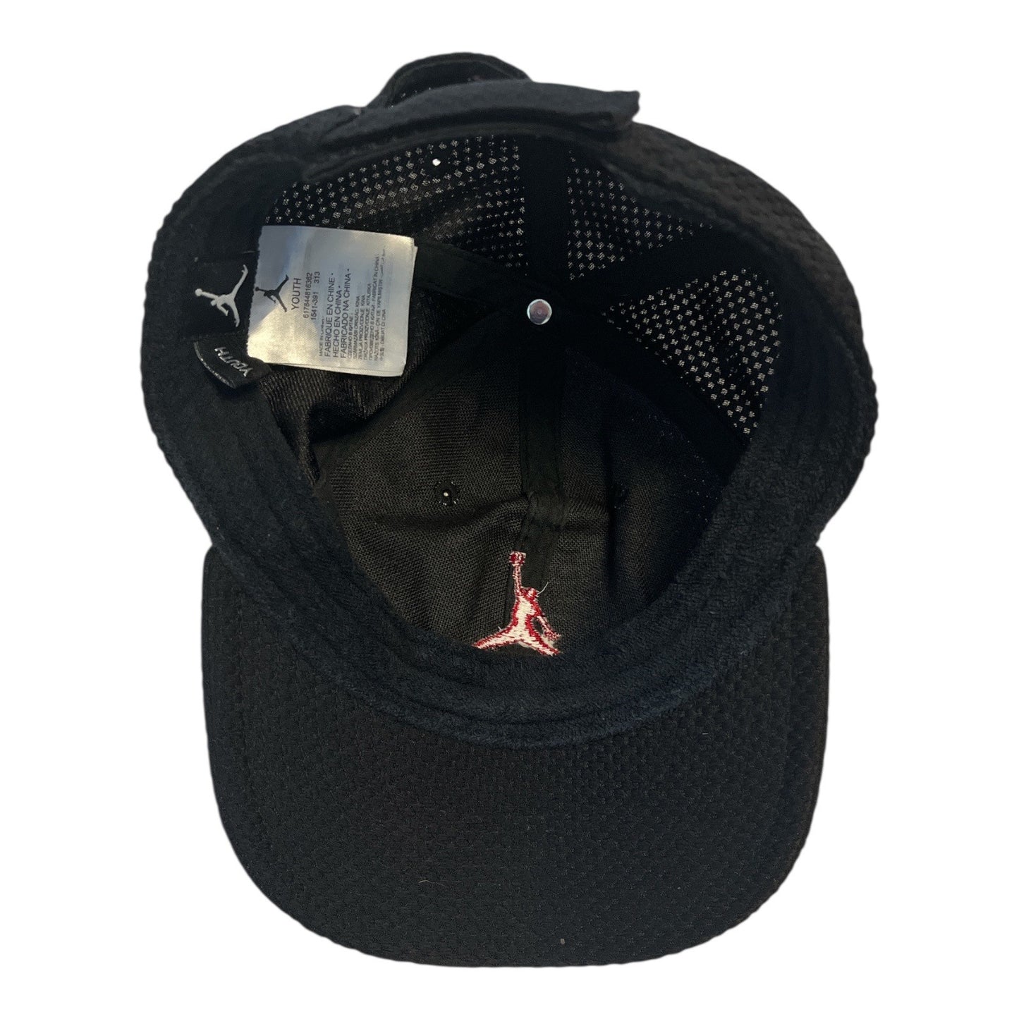 Nike Jordan Youth Adjustable Hat – Black Mesh with Red Jumpman Logo – Basketball Cap