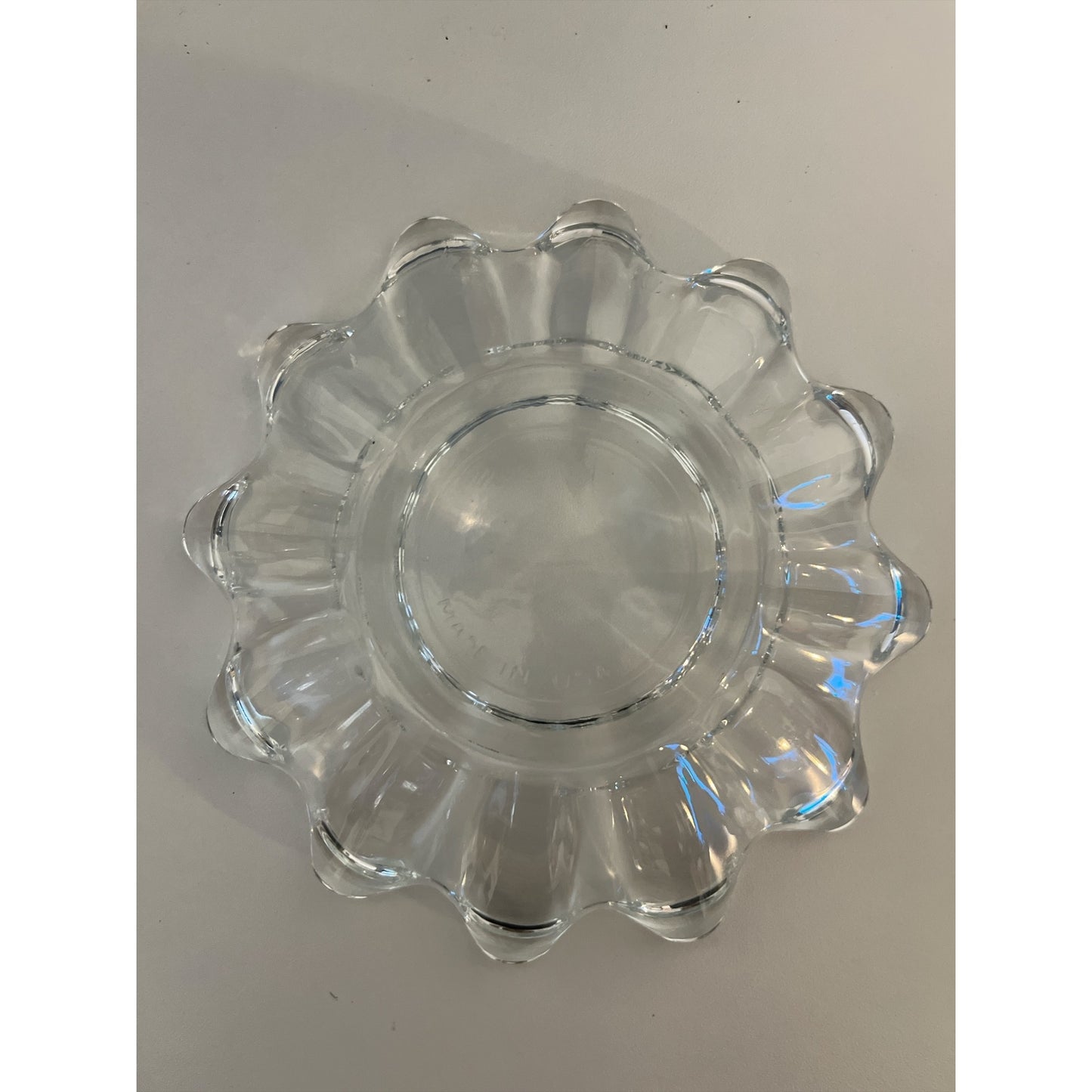 Vintage Indiana Glass Scalloped Pressed Glass Candy/Nut Bowl – Made in USA – 1960s–70s