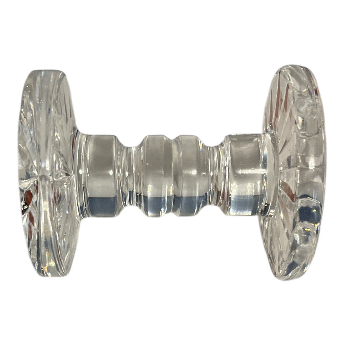 Vintage Cut Crystal Knife Rest – Large 3.5” Ribbed Stem Starburst Ends – 1980s–1990s