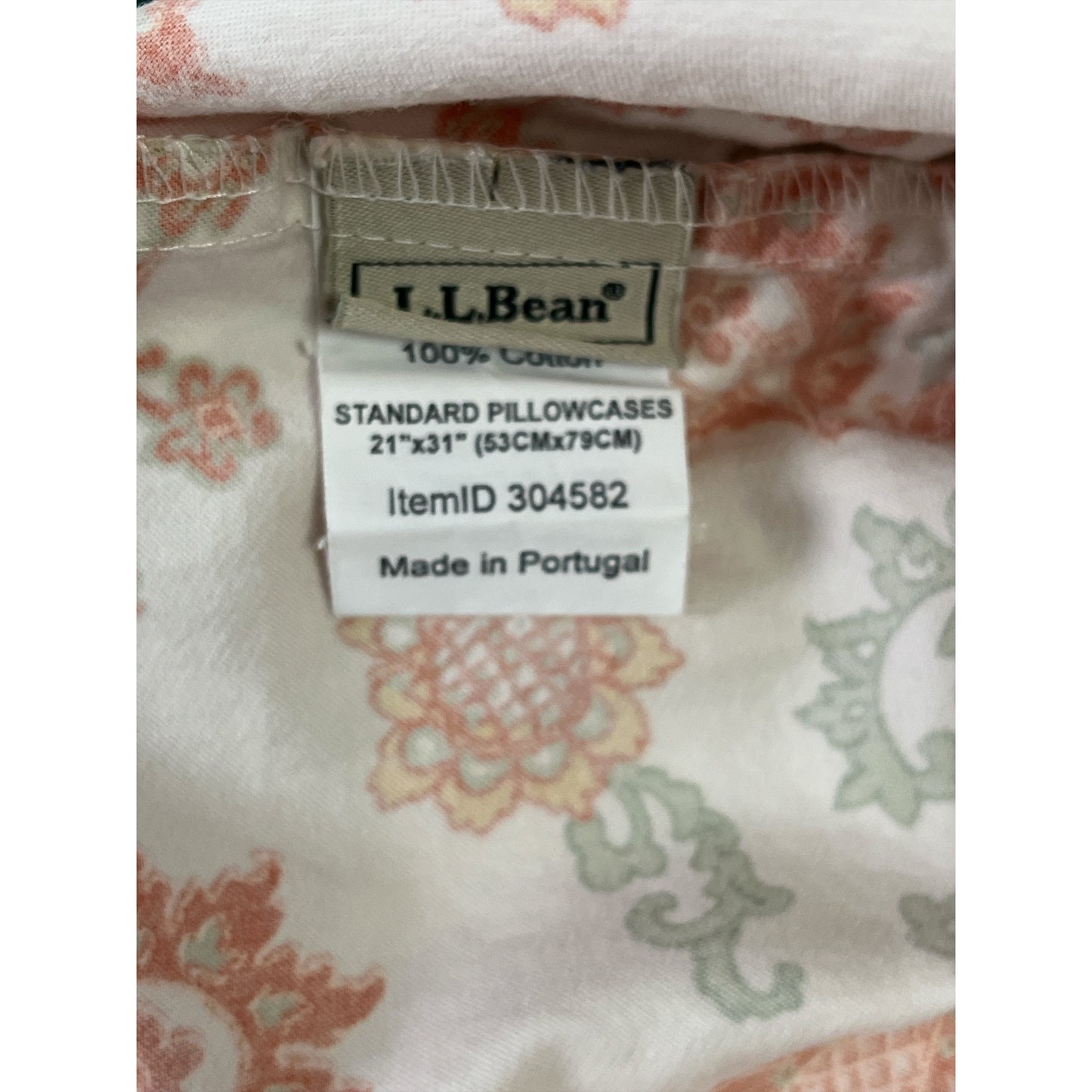 L.L. Bean Floral Paisley Cotton Sheet Set Full Size – Flat & Fitted Sheets + 2 Pillowcases Portugal