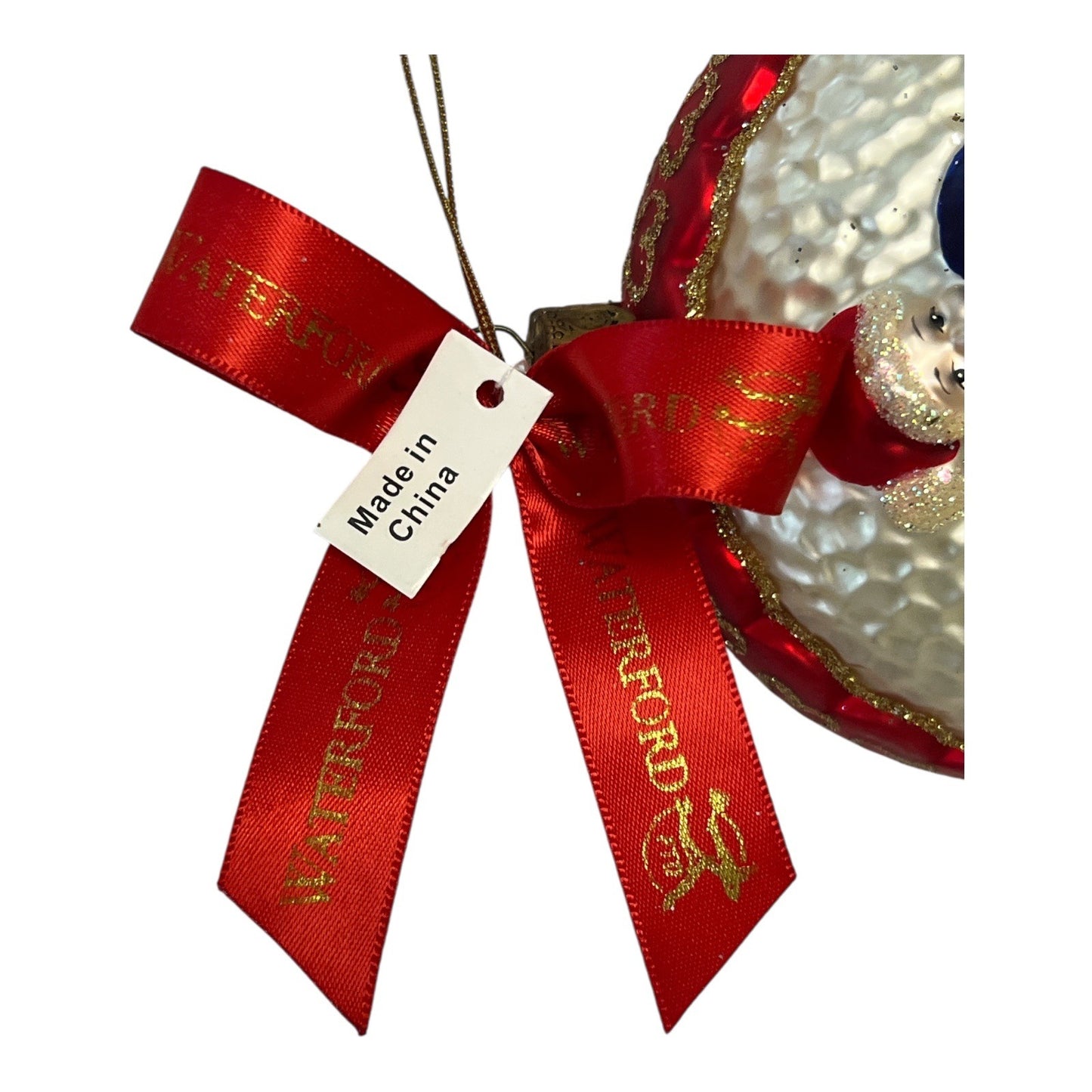 Waterford Holiday Heirlooms Santa Ornament – Hand-Painted Glass Globe – 4”