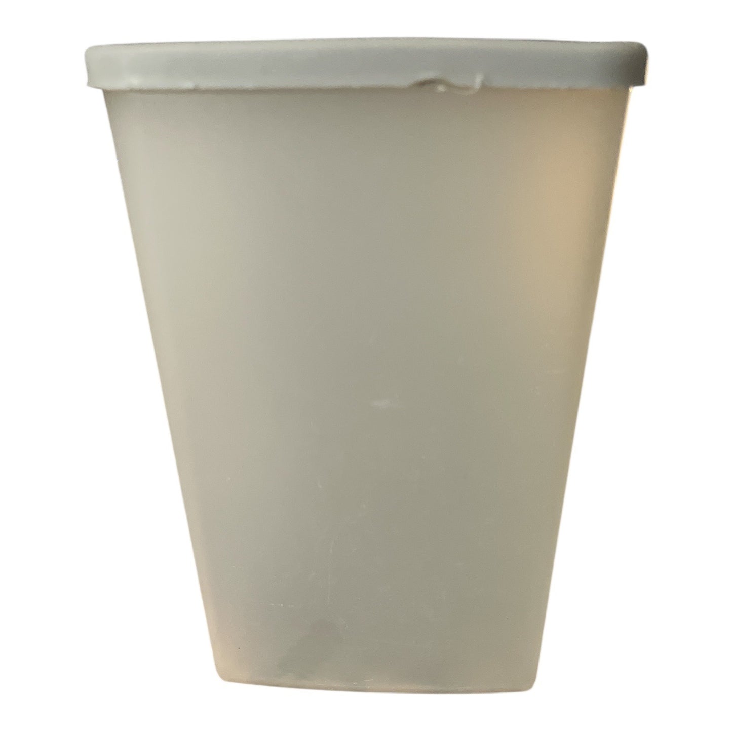 Vintage Tupperware Square Container with Light Gray Lid – Translucent White