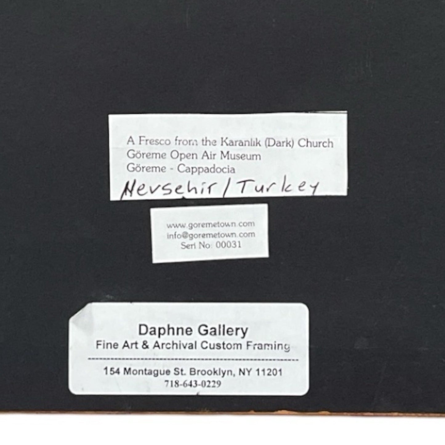 Vintage Christian Religious Art Prints – Set of 2 Framed Byzantine Frescoes – Last Supper & Crucifixion – Daphne Gallery