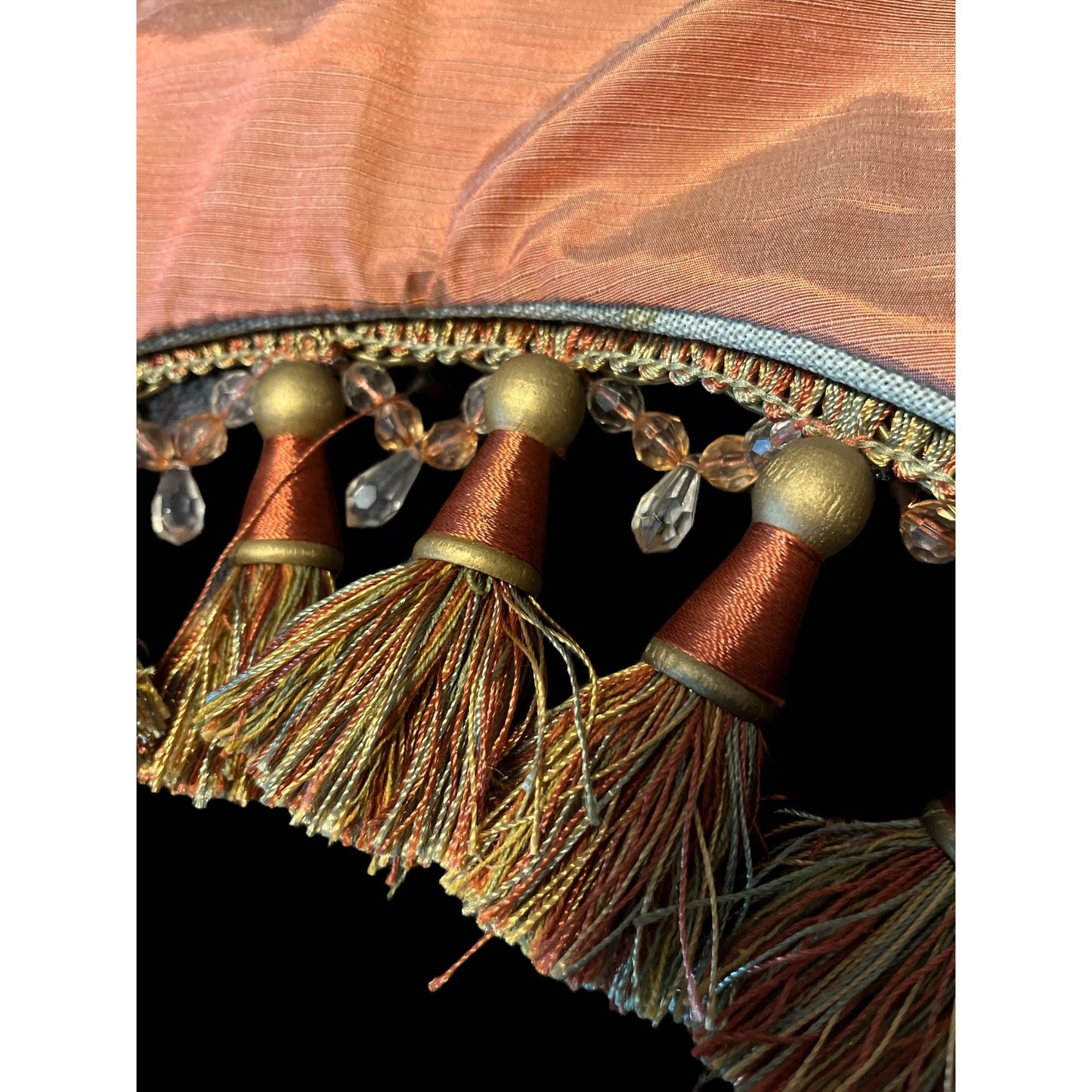 VTG Elegant Botanical Tapestry Valance or Mantel Scarf – 156" – Tassel Trim – Wall Hanging, Table Runner, Canopy Swag