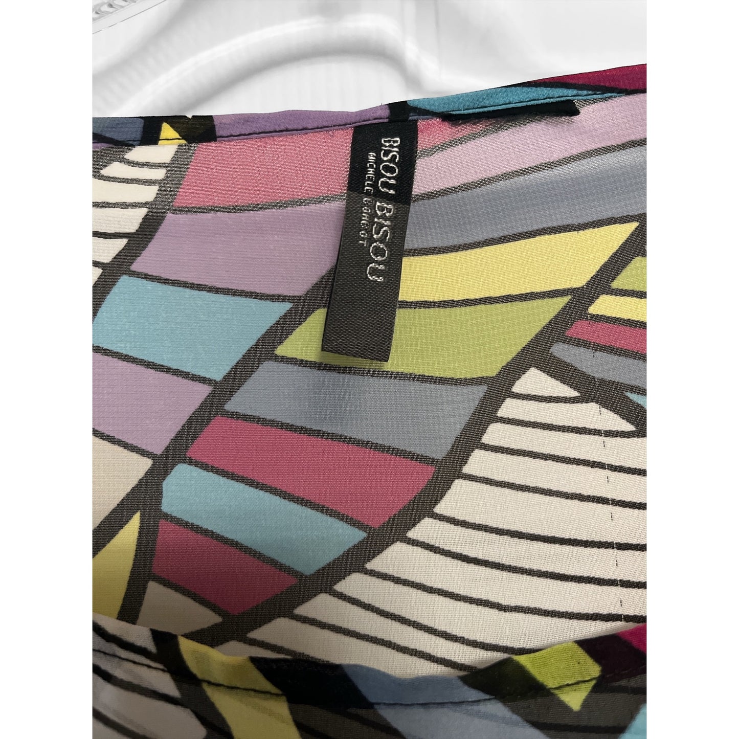 Bisou Bisou Michele Bohbot Women’s Sheer Poncho Top Y2K– Abstract Multicolor Print – One Size