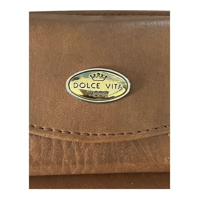 Dolce Vita Tan Wallet – Zip Bifold with Strap Rings, Belt Loop, Glasses Holder