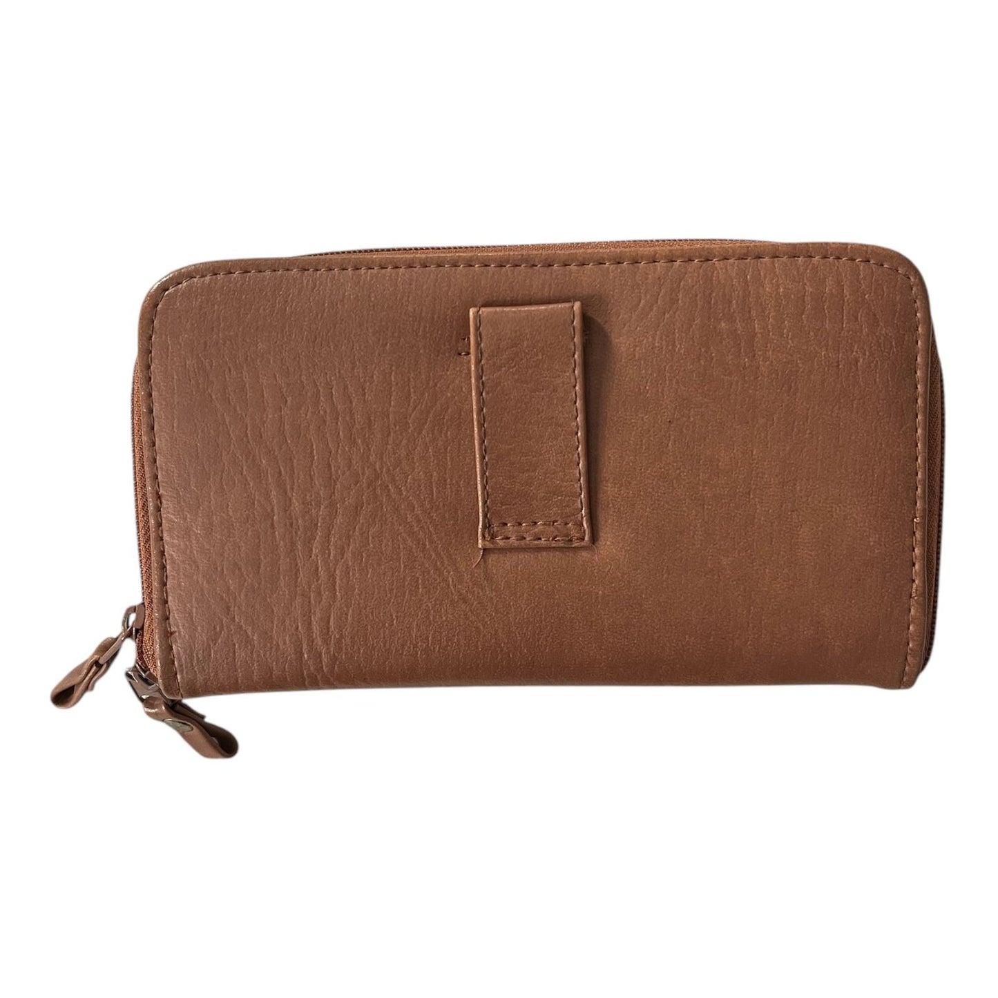 Dolce Vita Tan Wallet – Zip Bifold with Strap Rings, Belt Loop, Glasses Holder