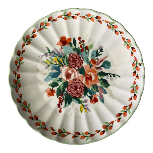 The Pioneer Woman Painted Meadow Salad Plate – 8.45" Floral Scalloped Stoneware, c. 2018–2022
