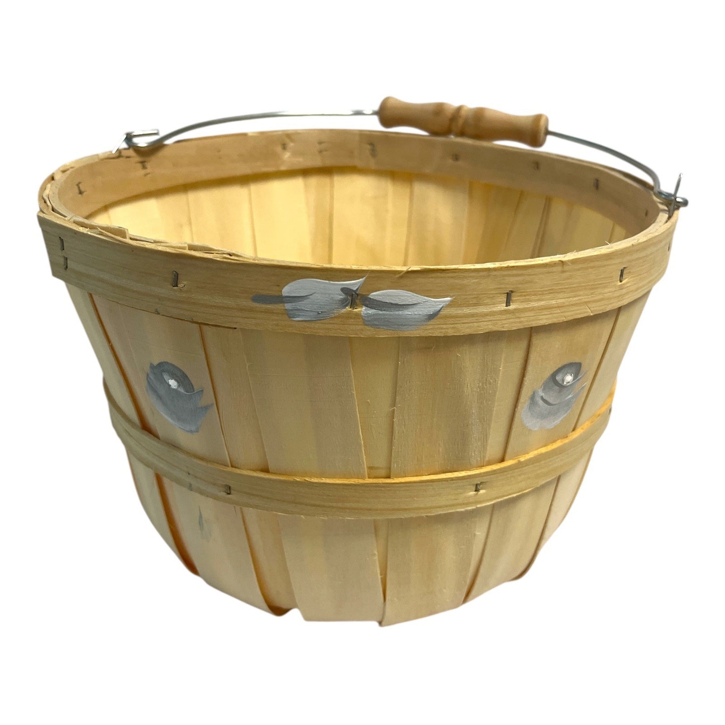 Rustic Faux Fruit & Wooden Basket Set | Red & Green Apples, 8" Banana | Farmhouse Kitchen Decor