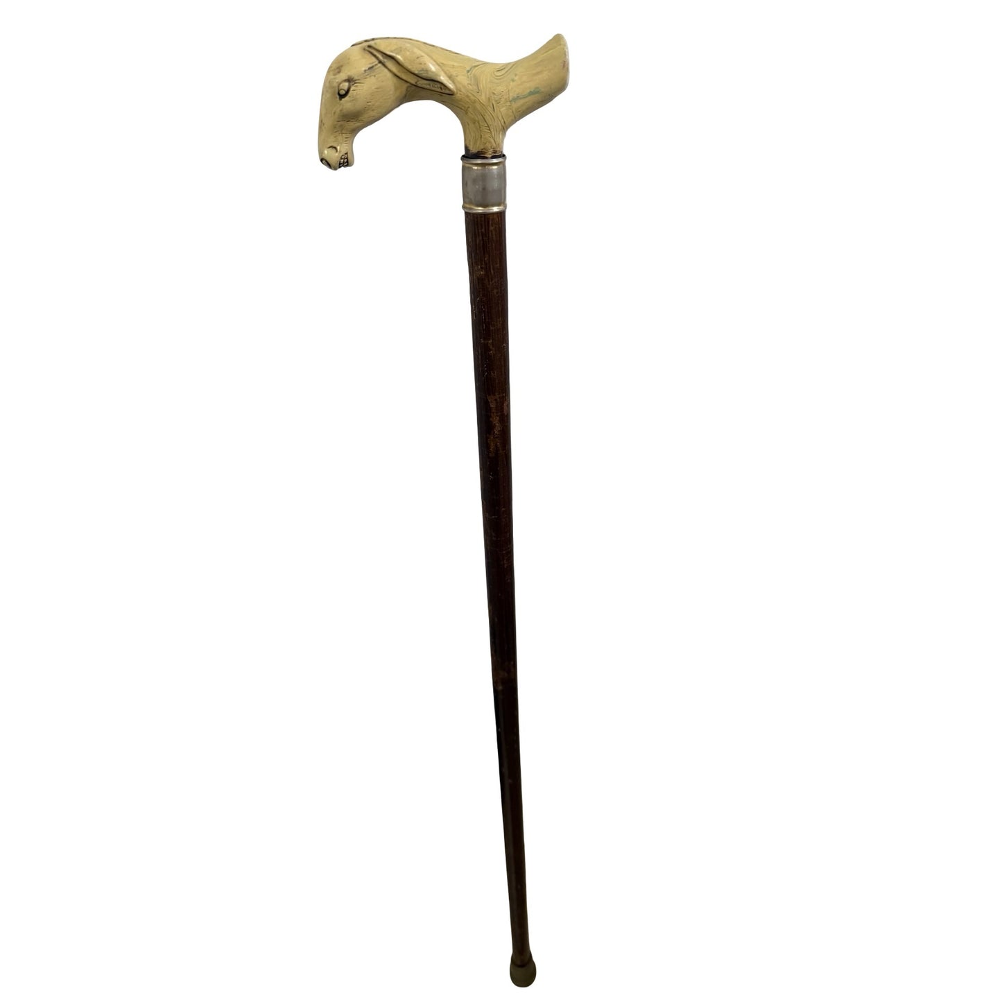 Vintage Donkey Head Walking Cane Wood Shaft Novelty Animal Handle 36 Inch