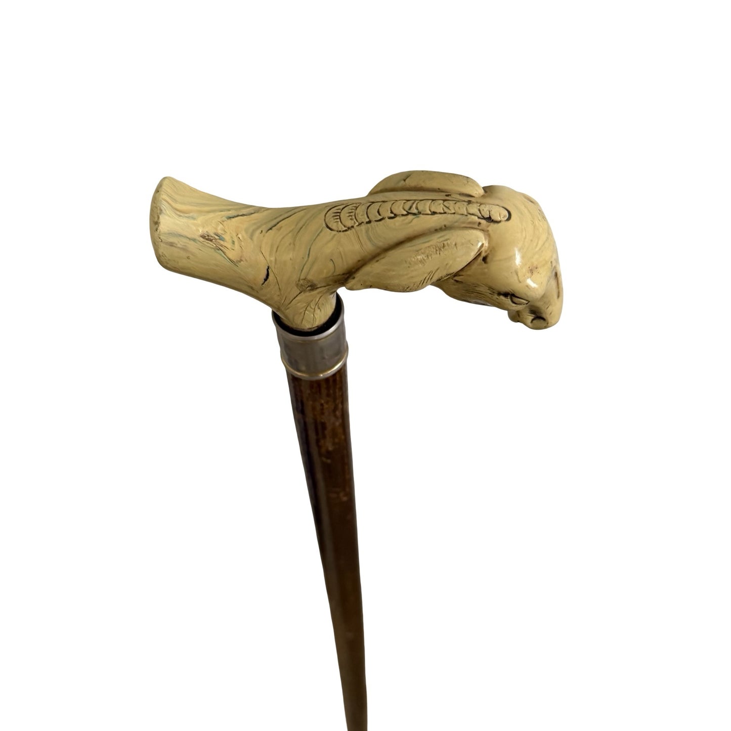 Vintage Donkey Head Walking Cane Wood Shaft Novelty Animal Handle 36 Inch