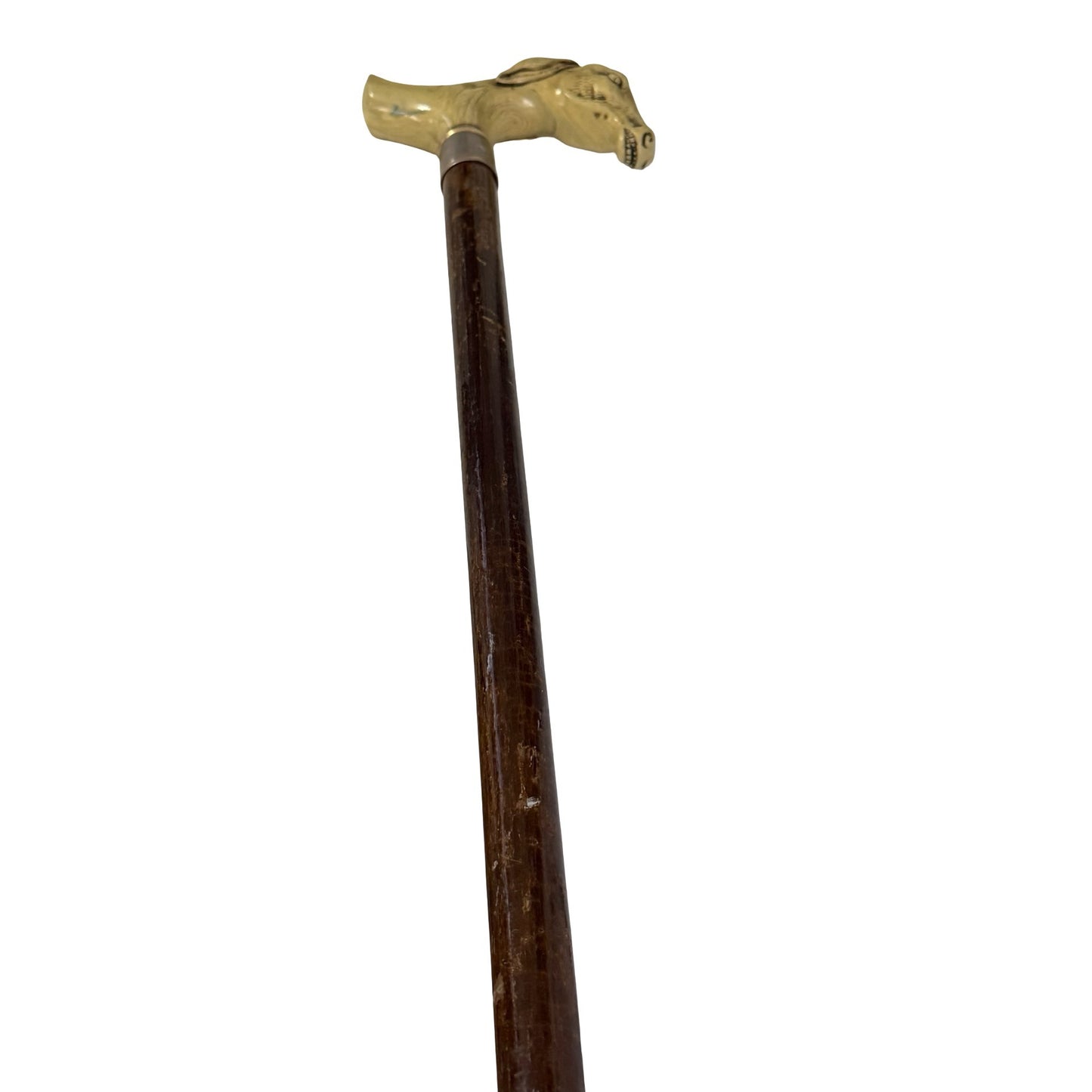 Vintage Donkey Head Walking Cane Wood Shaft Novelty Animal Handle 36 Inch