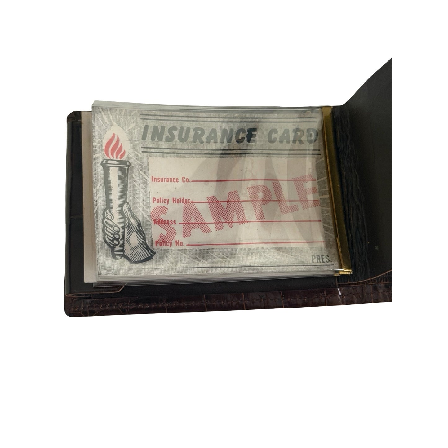 Vintage Males Genuine Alligator Wallet Brown Leather Bifold ID Holder