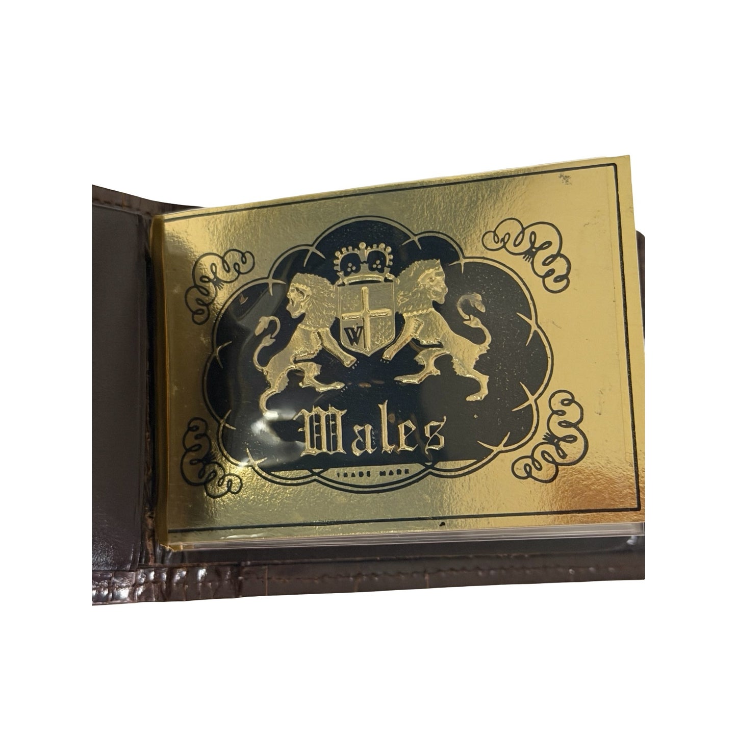 Vintage Males Genuine Alligator Wallet Brown Leather Bifold ID Holder