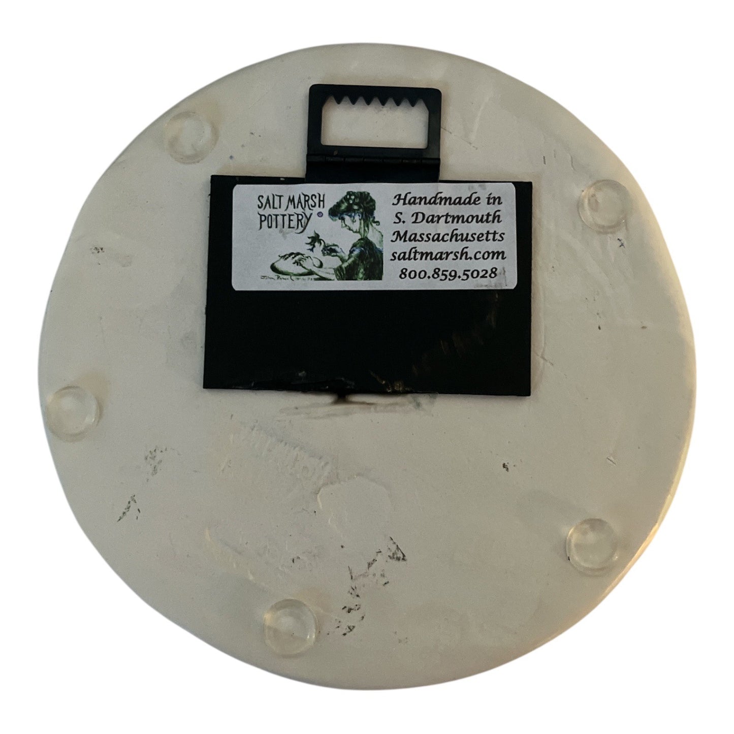 Vtg Salt Marsh Pottery Friendship Floral Plaque Handmade Massachusetts