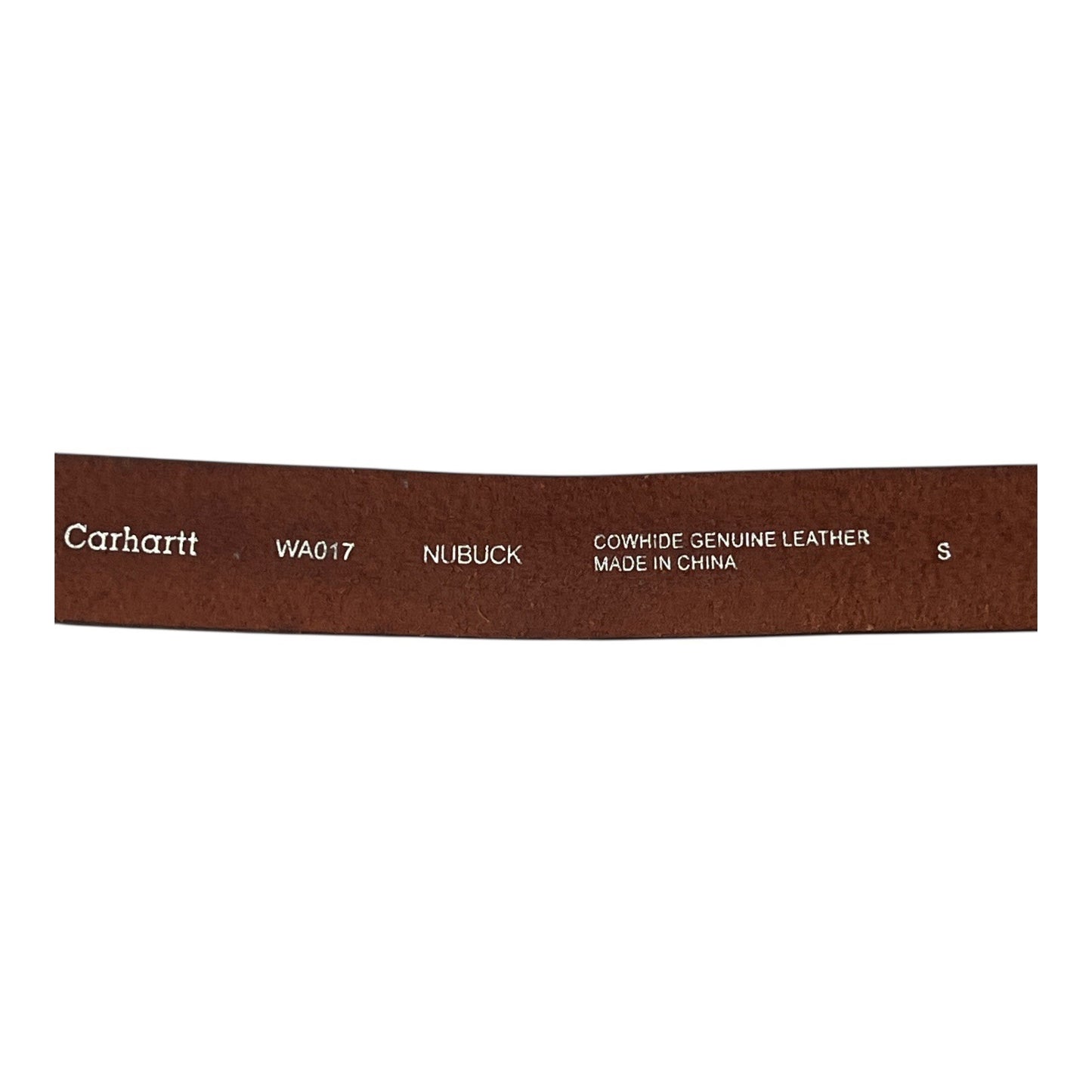 Carhartt Nubuck Leather Belt Brown Tooled Cowhide Silver Buckle 34” Small