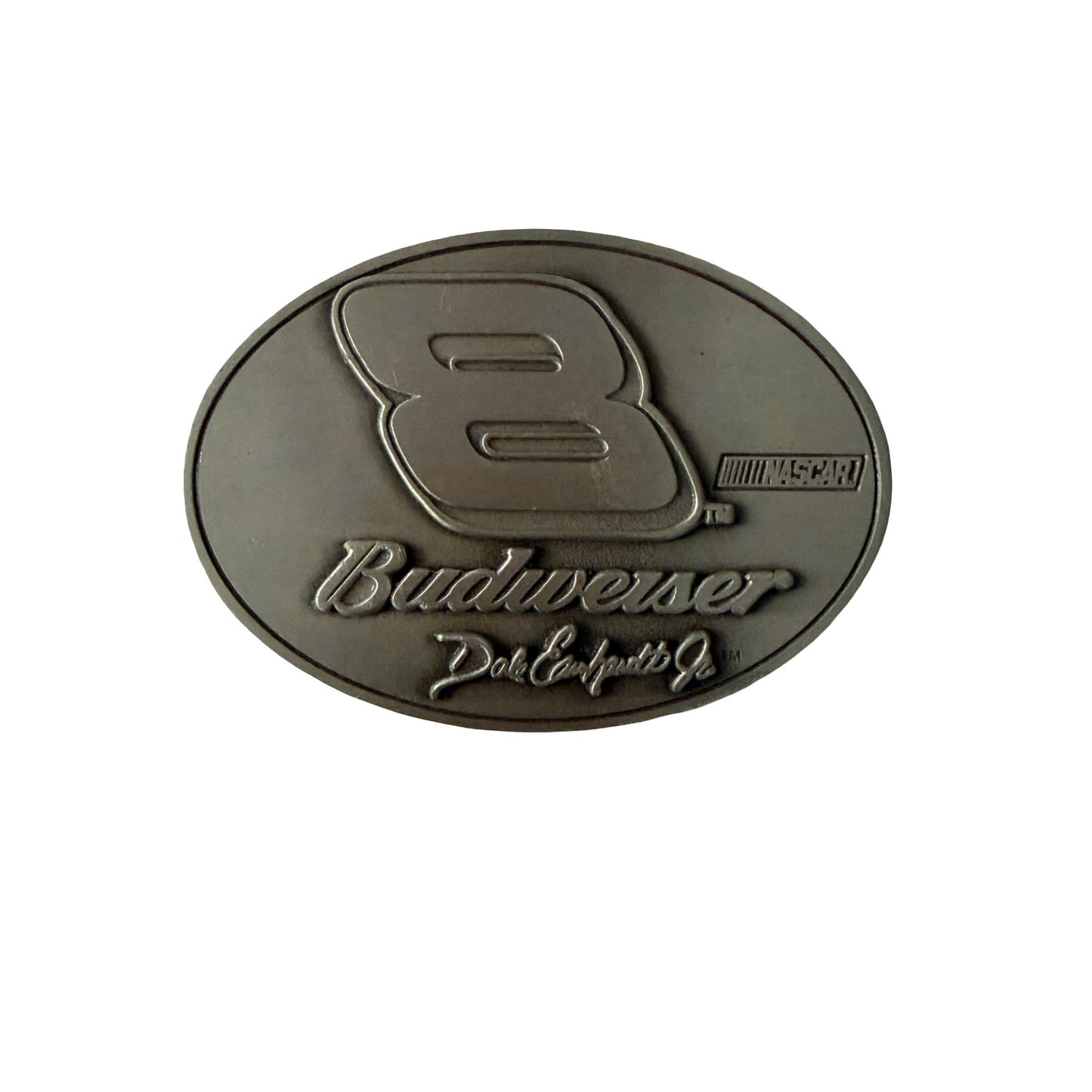 Vintage Dale Earnhardt Jr Budweiser #8 NASCAR Pewter Belt Buckle 2002
