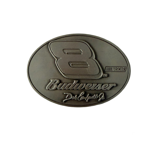 Vintage Dale Earnhardt Jr Budweiser #8 NASCAR Pewter Belt Buckle 2002