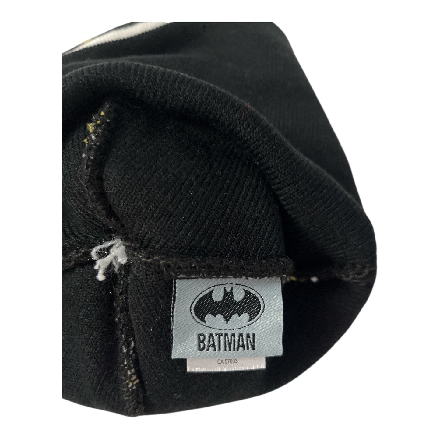 DC Comics Batman Winter Knit Pom Beanie Hat – Black Yellow White Fair Isle – One Size