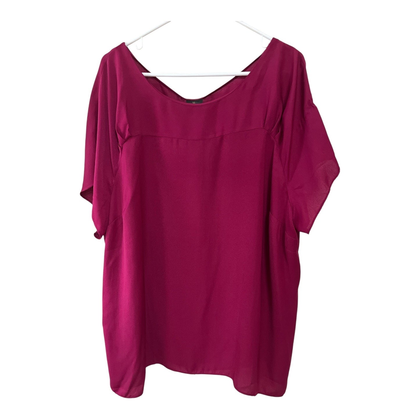 Worthington Woman Fuchsia Blouse with Back Zip Accent Size 3X