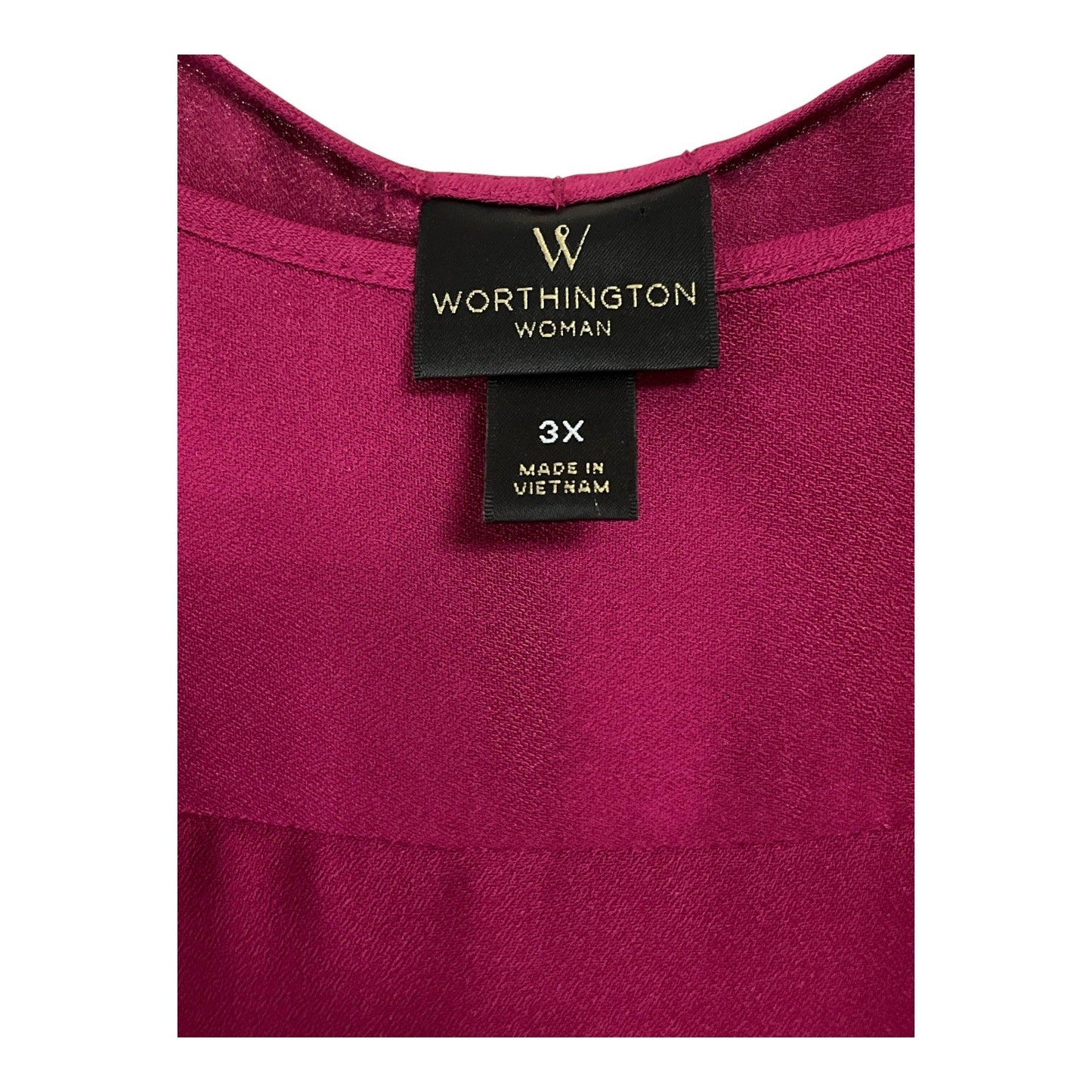 Worthington Woman Fuchsia Blouse with Back Zip Accent Size 3X