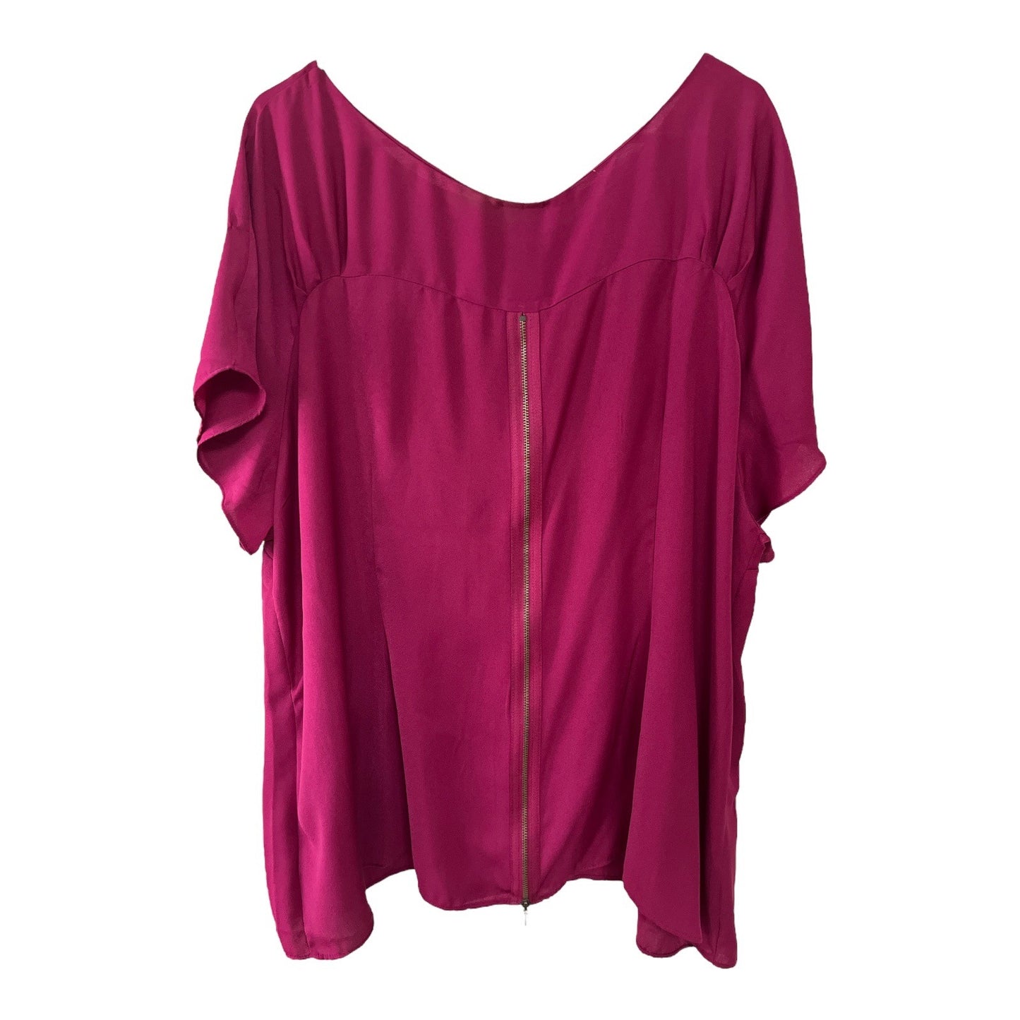 Worthington Woman Fuchsia Blouse with Back Zip Accent Size 3X