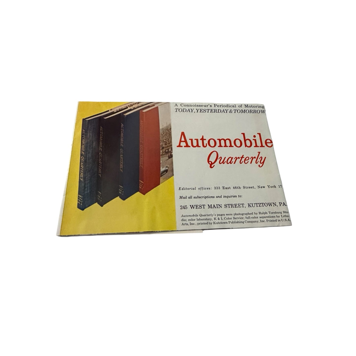 Vintage Automobile Quarterly Promotional Brochure Fold Out Racing Cars Connoisseur Classics