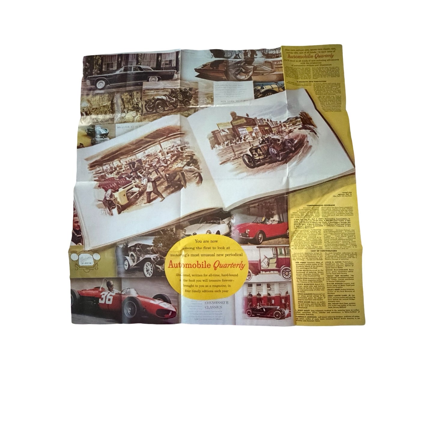 Vintage Automobile Quarterly Promotional Brochure Fold Out Racing Cars Connoisseur Classics