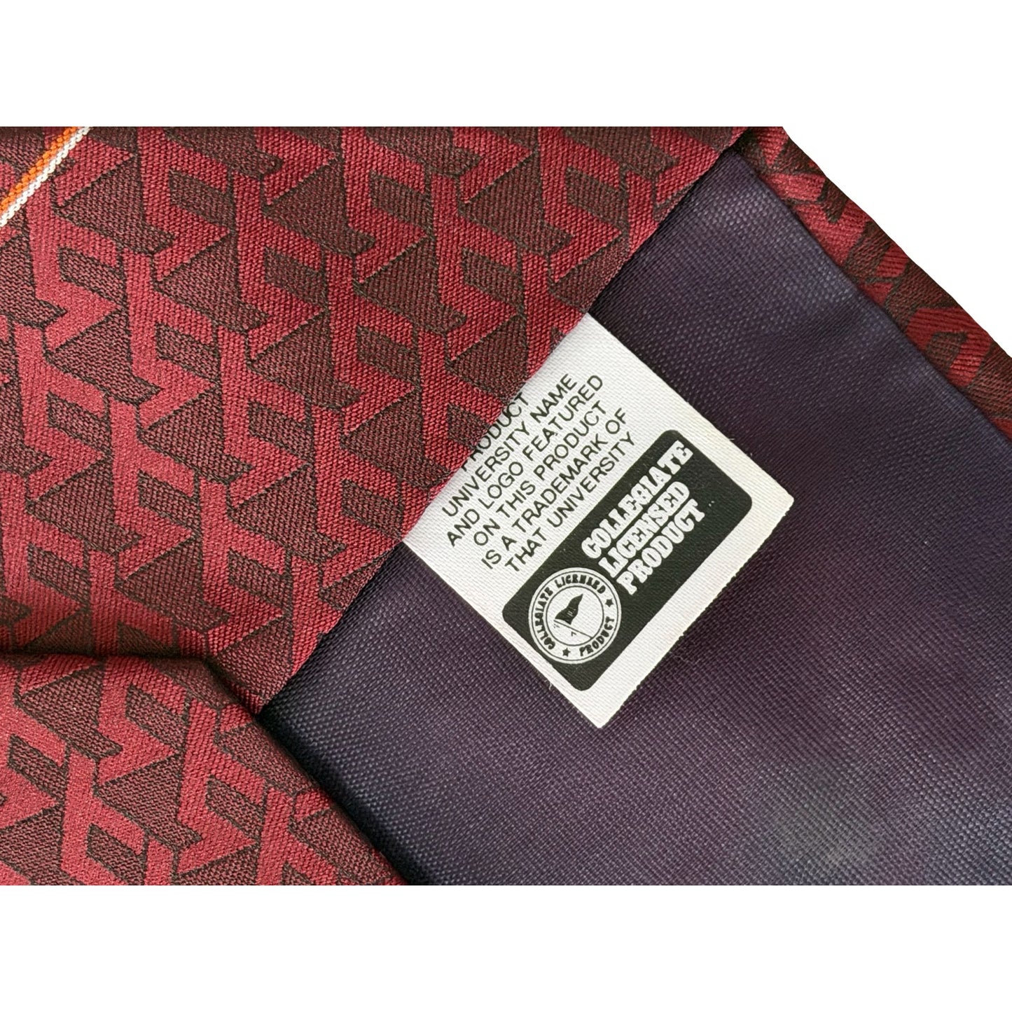 Virginia Tech Hokies VT Logo Necktie Burgundy Geometric Collegiate Made in USA