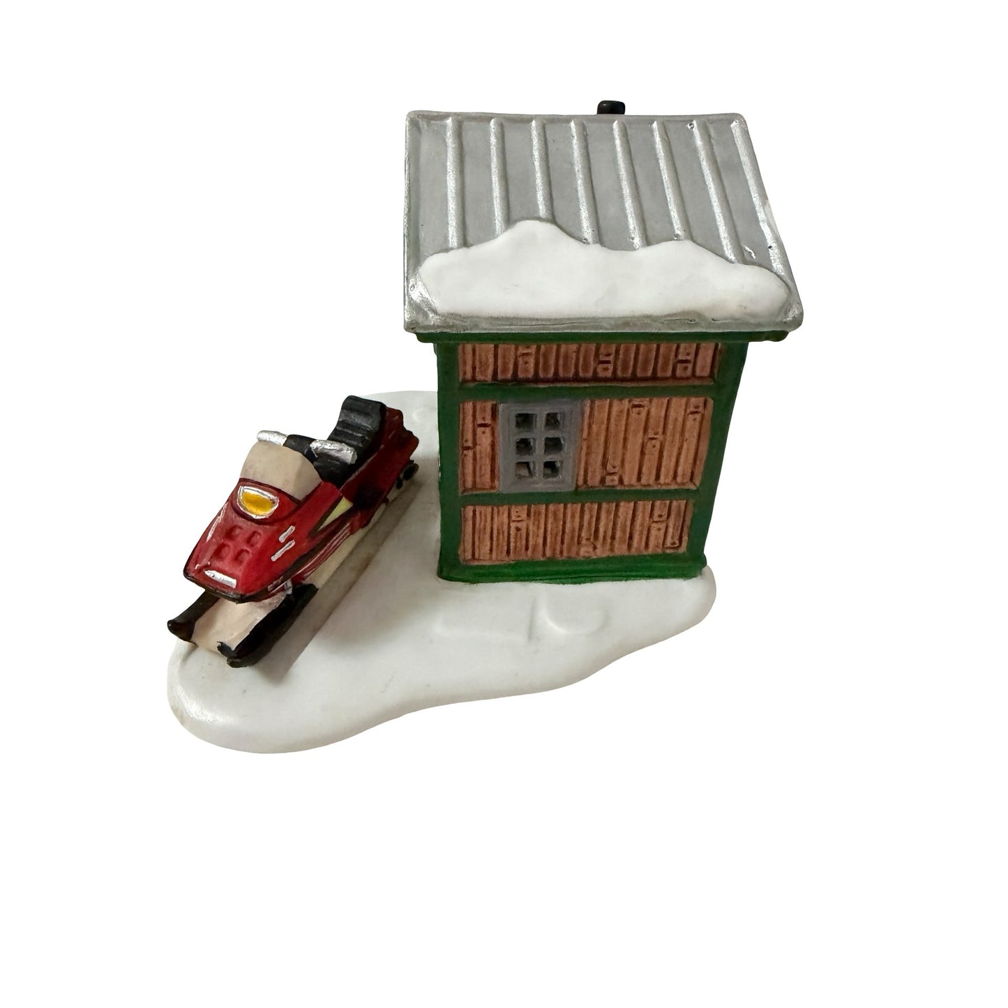 Lemax Mush Lounge Christmas Village Snowmobile Ski Lodge Building Figurine 2001