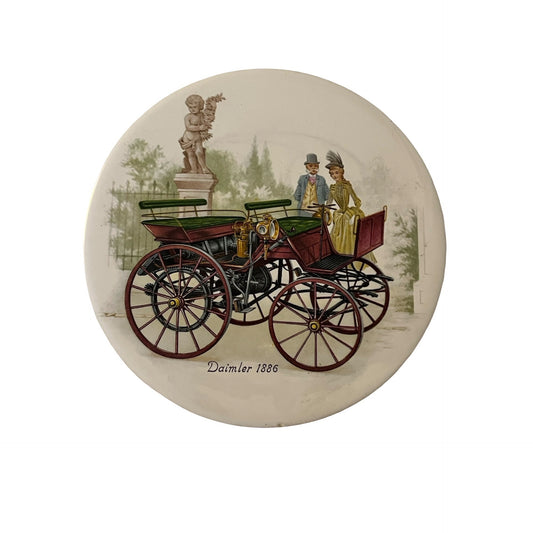H&R Johnson England Daimler 1886 Ceramic Trivet Tile Historic Automobile 6 Inch
