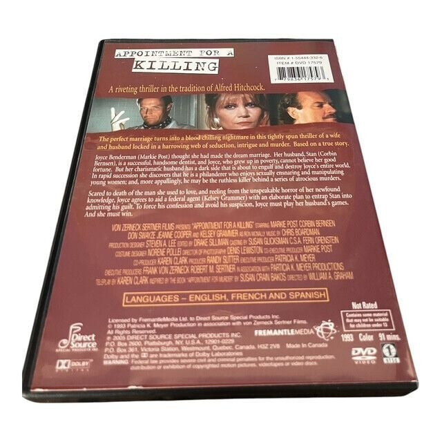 Appointment For A Killing DVD Thriller Corbin Bernsen Kelsey Grammer Markie Post