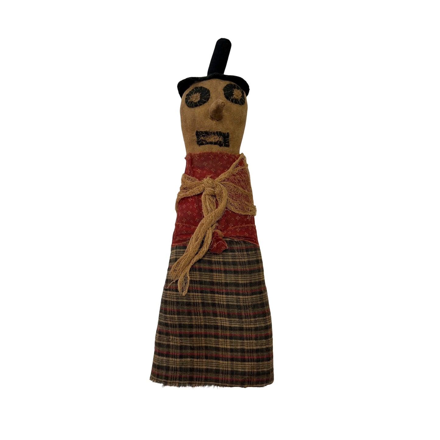Primitive Folk Art Straw Whisk Doll Handmade 5 Points Primitives Rustic Shelf Decor 15"