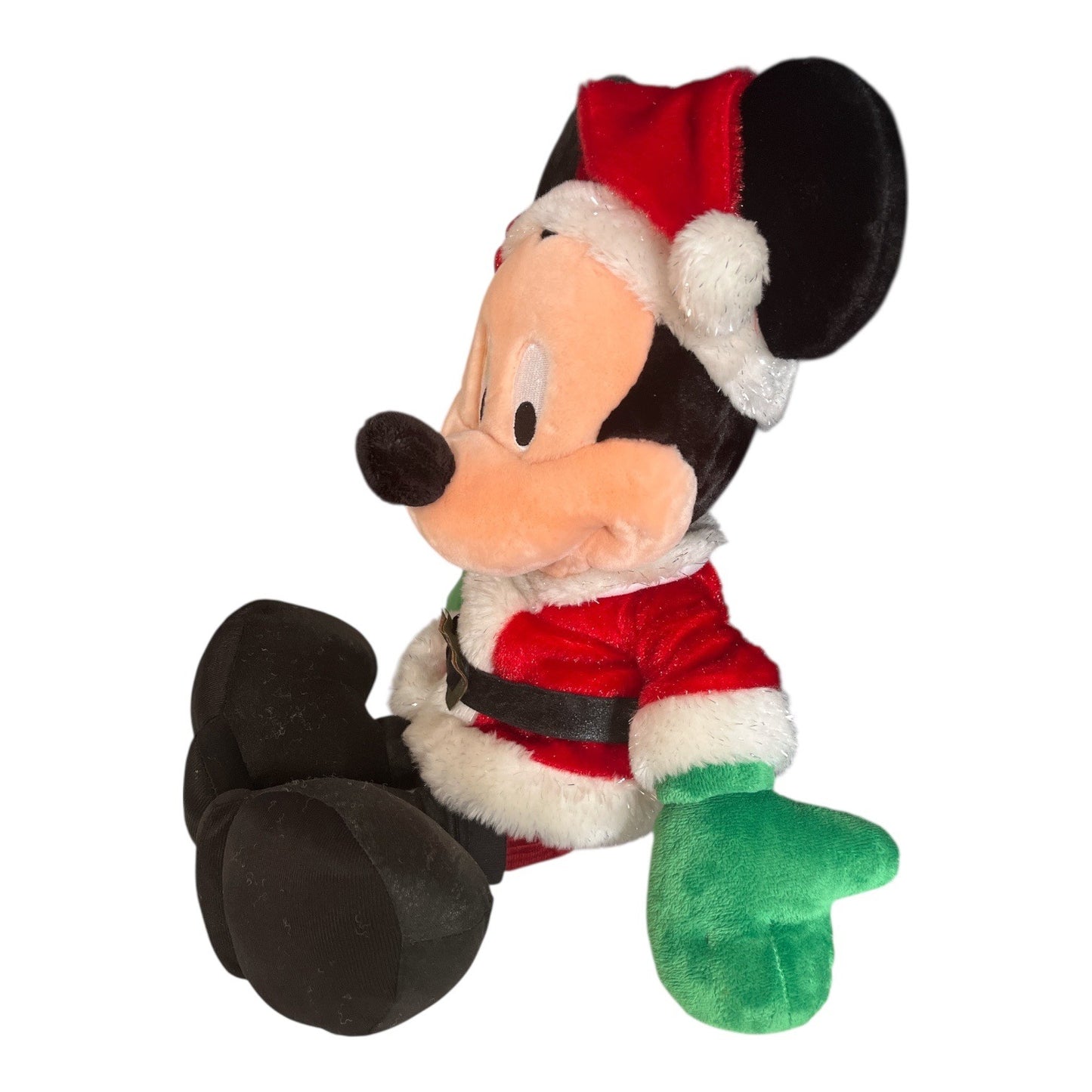 Vintage Disney Parks Santa Mickey Mouse Plush Christmas Holiday 19 Inch