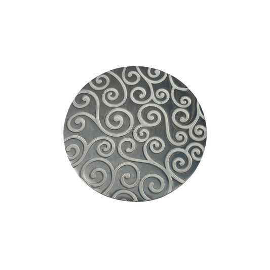 IKEA Metal Trivet Swirl Pattern 5” Round Hot Plate Silver Tone Modern Kitchen