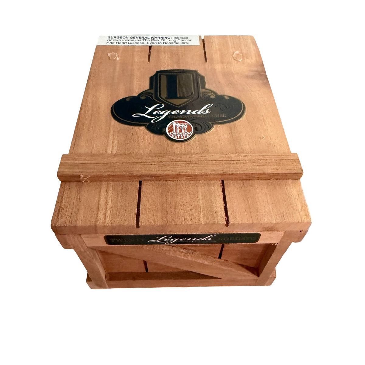 Drew Estate Legends Robusto Wooden Cigar Box Crate Style Storage Box Nicaragua 20 Count
