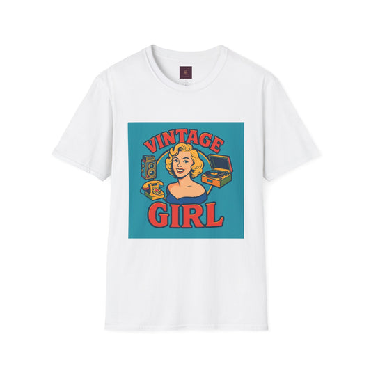 Vintage Girl Graphic T-Shirt - Retro Fashion, Gift for Her, Vintage Style,