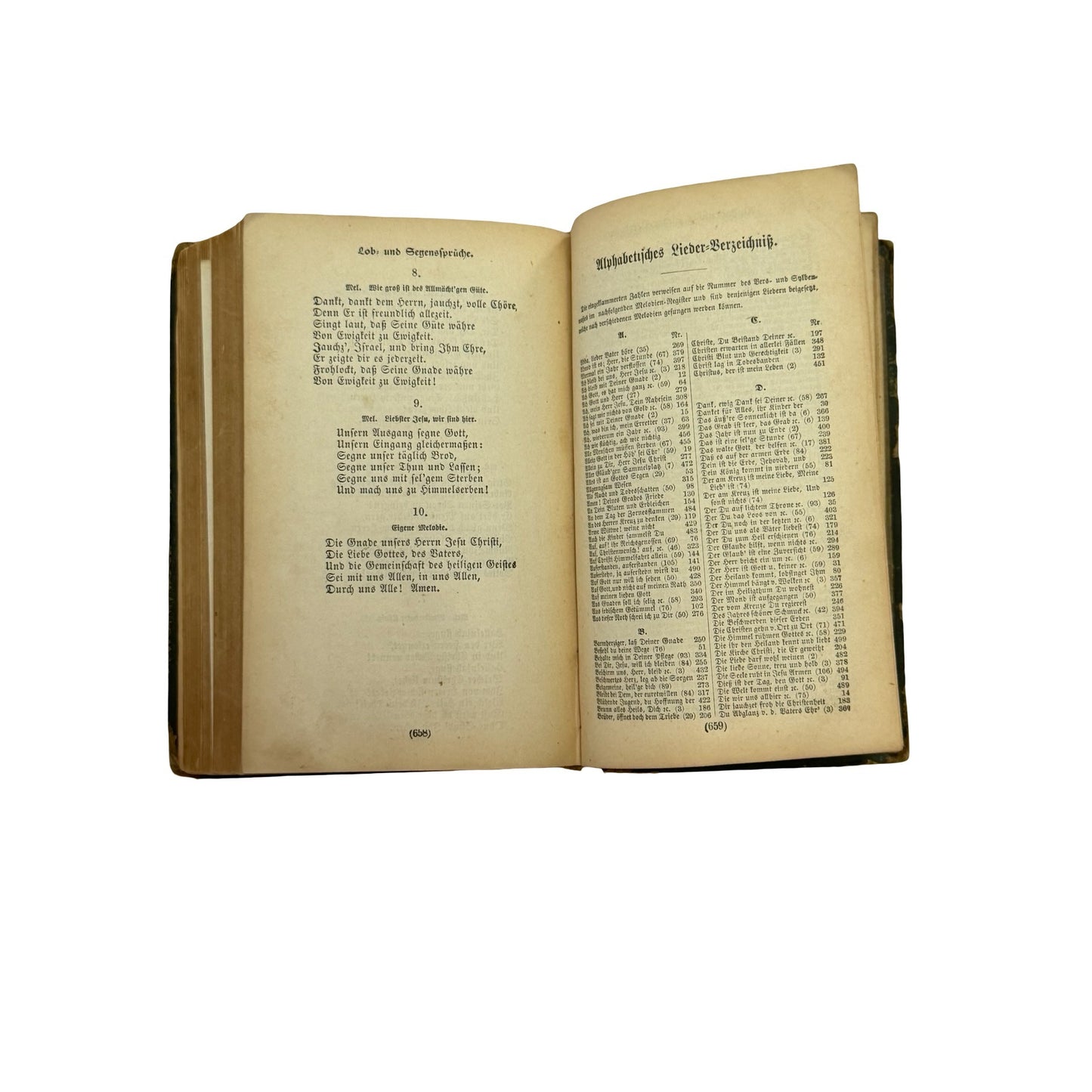 Antique German Gesangbuch Hymnal Book Embossed Victorian Hardcover Religious Songbook