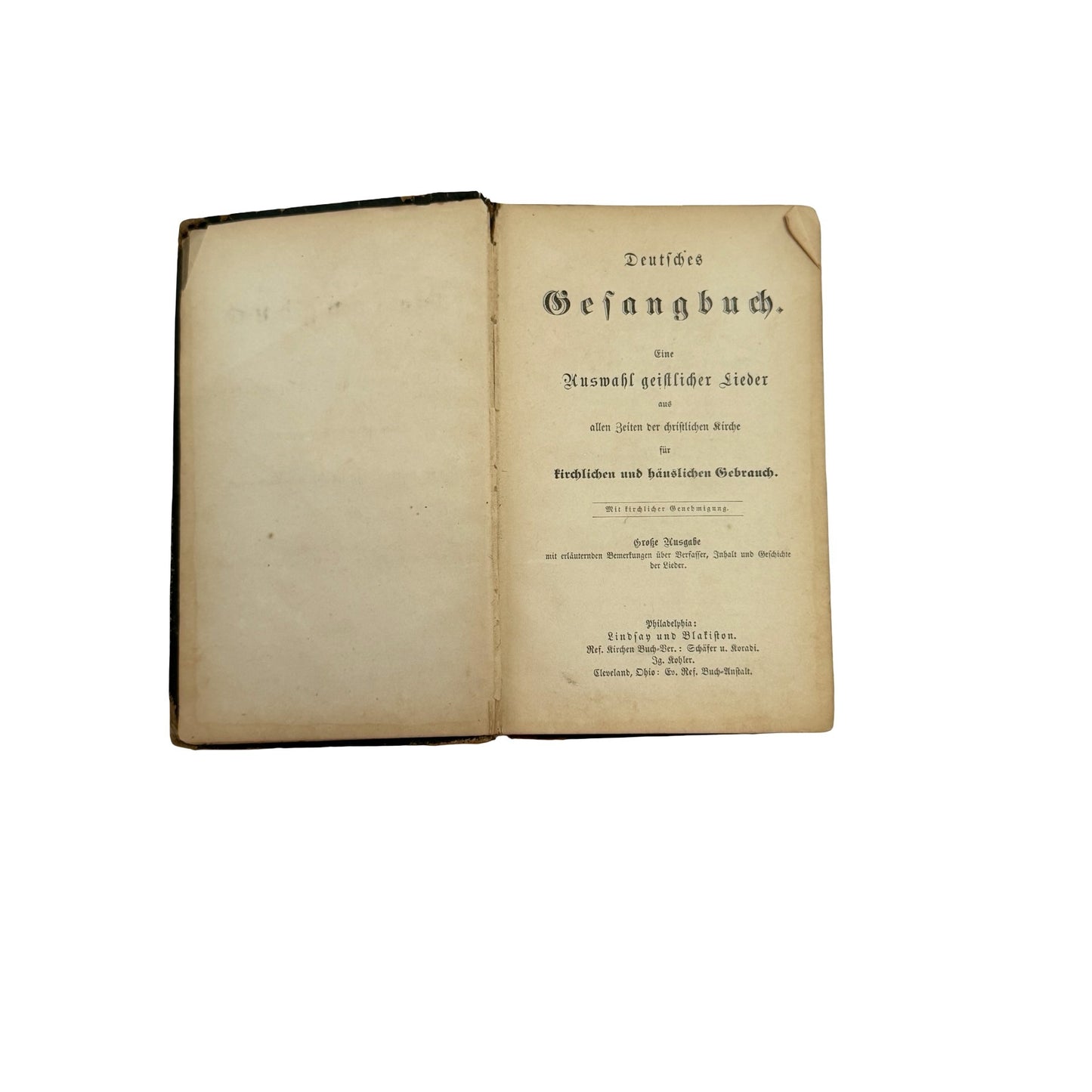 Antique German Gesangbuch Hymnal Book Embossed Victorian Hardcover Religious Songbook