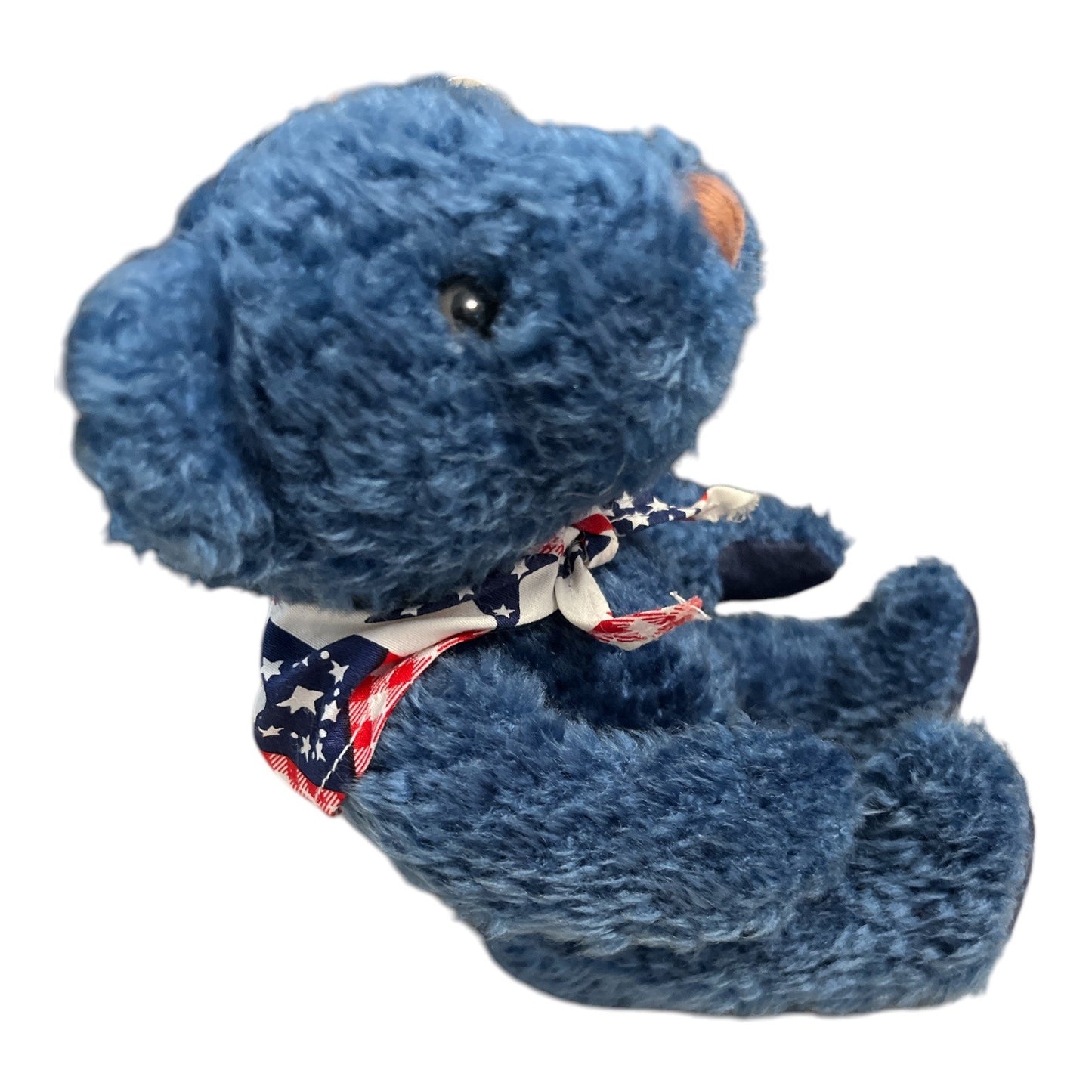 VTG Russ Patriotic Blue Teddy Bear Plush with American Flag Bandana