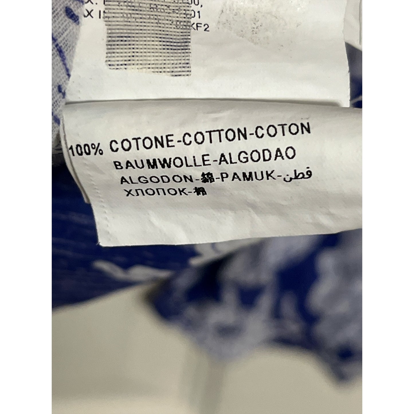 United Colors of Benetton Blue White Floral Cotton Blouse XS Lightweight Button Front Top