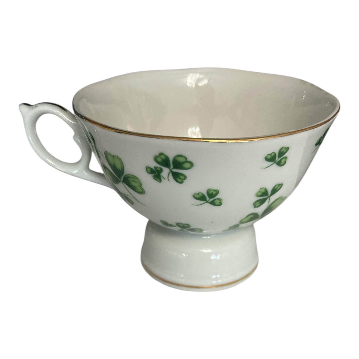 Vintage Lefton China Shamrock Musical Teacup & Saucer – “My Wild Irish Rose” – Made in Japan